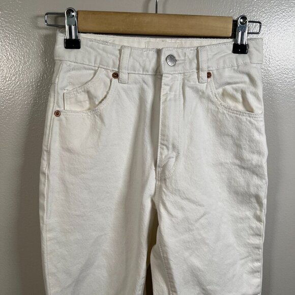 Rolla's Original High Rise Straight Jeans Size 23 White Distressed Denim - Picture 4 of 12